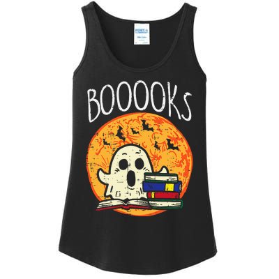 Books Ghost Boooks Halloween Reading Librarian Teacher Book Ladies Essential Tank