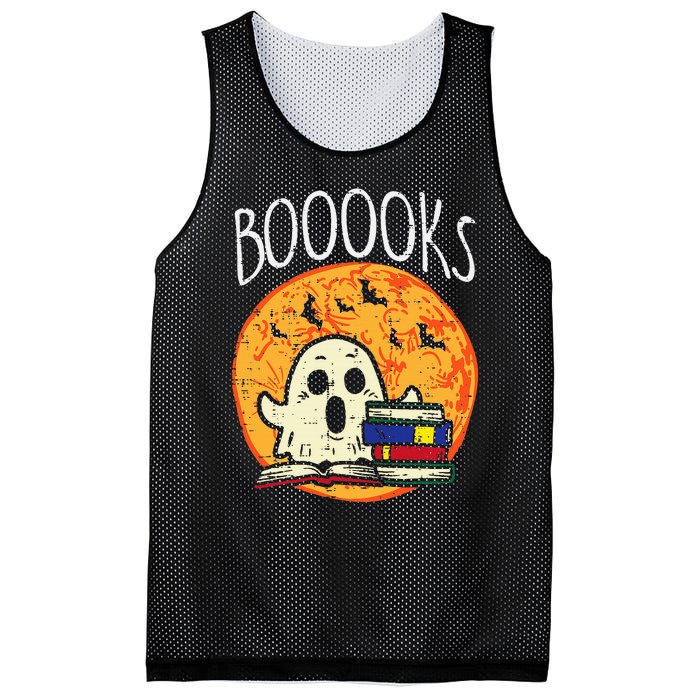 Books Ghost Boooks Halloween Reading Librarian Teacher Book Mesh Reversible Basketball Jersey Tank