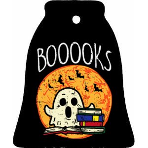 Books Ghost Boooks Halloween Reading Librarian Teacher Book Ceramic Bell Ornament