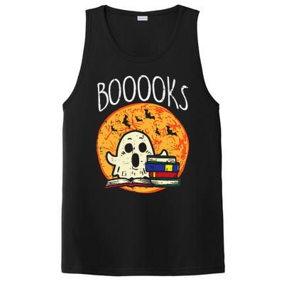 Books Ghost Boooks Halloween Reading Librarian Teacher Book PosiCharge Competitor Tank