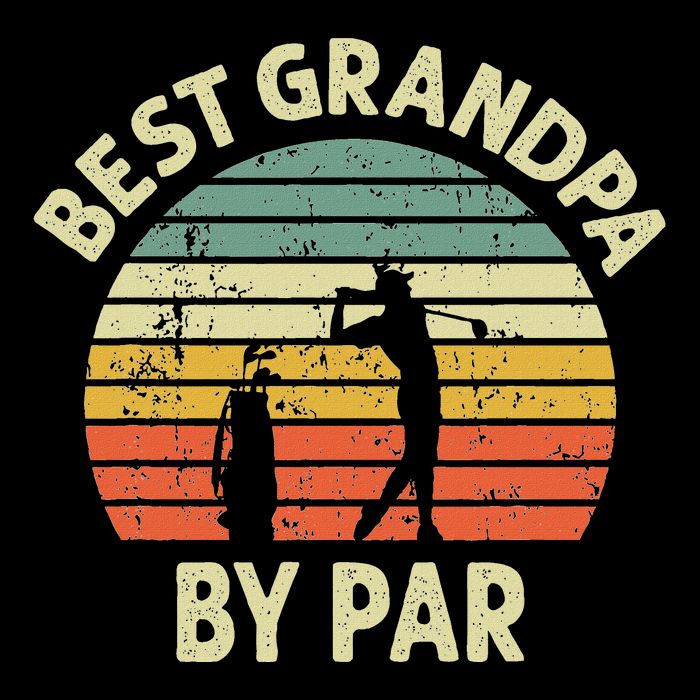 Best Grandpa By Par Golf Golfer Golfing Grandfather Design Drawstring Bag