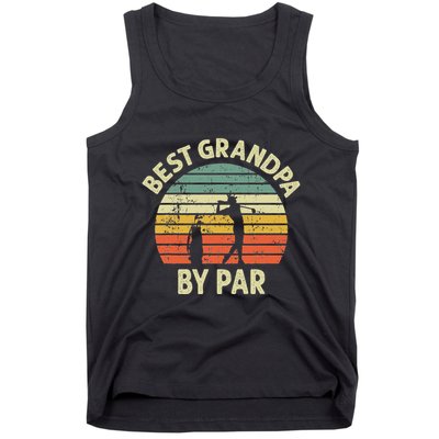 Best Grandpa By Par Golf Golfer Golfing Grandfather Design Tank Top