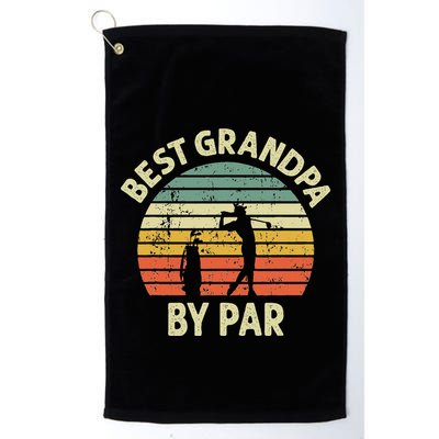 Best Grandpa By Par Golf Golfer Golfing Grandfather Design Golf Towel