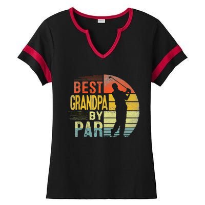 Best Grandpa By Par Daddy Fathers Day Gift Golf Lover Golfer Ladies Halftime Notch Neck Tee