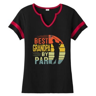 Best Grandpa By Par Daddy Fathers Day Gift Golf Lover Golfer Ladies Halftime Notch Neck Tee