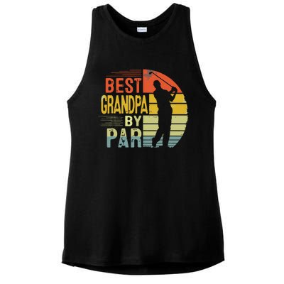 Best Grandpa By Par Daddy Fathers Day Gift Golf Lover Golfer Ladies PosiCharge Tri-Blend Wicking Tank