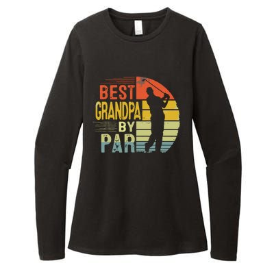 Best Grandpa By Par Daddy Fathers Day Gift Golf Lover Golfer Womens CVC Long Sleeve Shirt