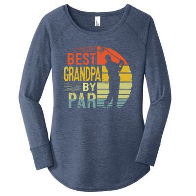 Best Grandpa By Par Daddy Fathers Day Gift Golf Lover Golfer Women's Perfect Tri Tunic Long Sleeve Shirt