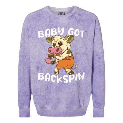 Baby Got Backspin Table Tennis Funny Ping Pong Colorblast Crewneck Sweatshirt