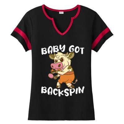 Baby Got Backspin Table Tennis Funny Ping Pong Ladies Halftime Notch Neck Tee