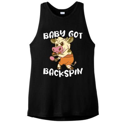 Baby Got Backspin Table Tennis Funny Ping Pong Ladies PosiCharge Tri-Blend Wicking Tank