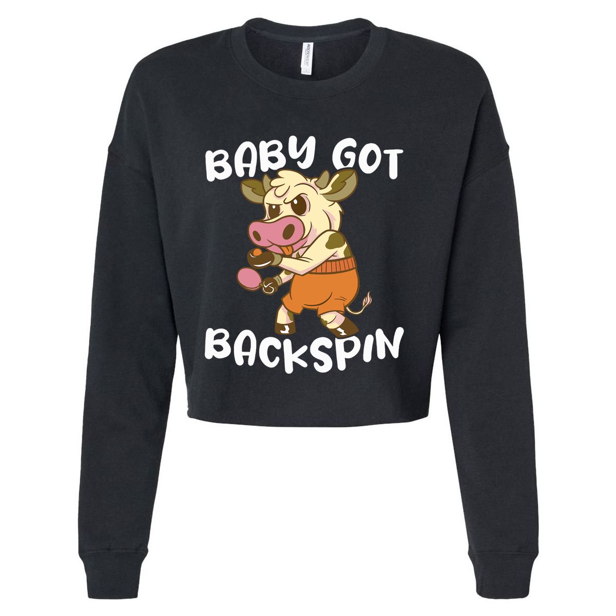 Baby Got Backspin Table Tennis Funny Ping Pong Cropped Pullover Crew