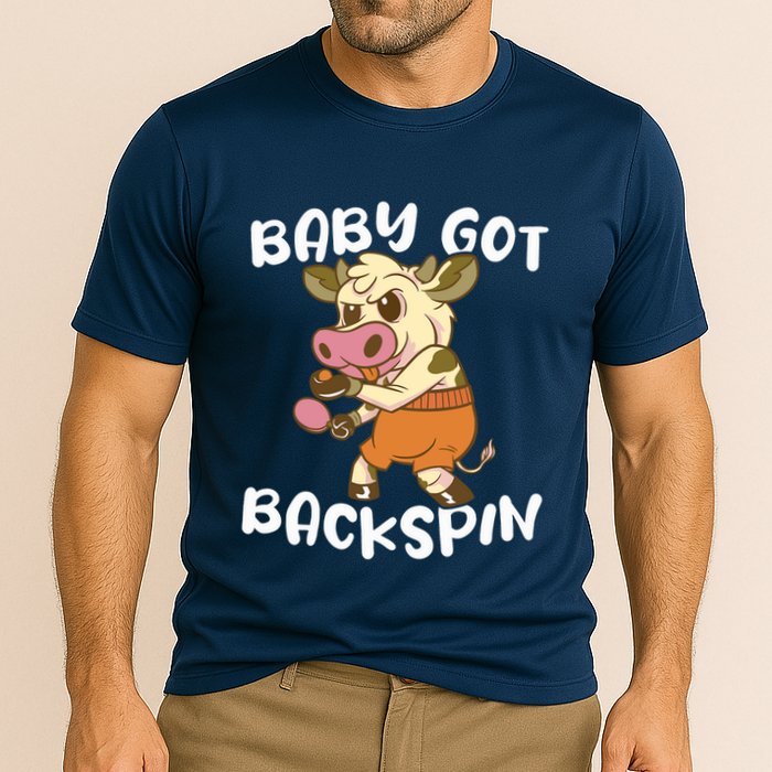Baby Got Backspin Table Tennis Funny Ping Pong Cooling Performance Crew T-Shirt