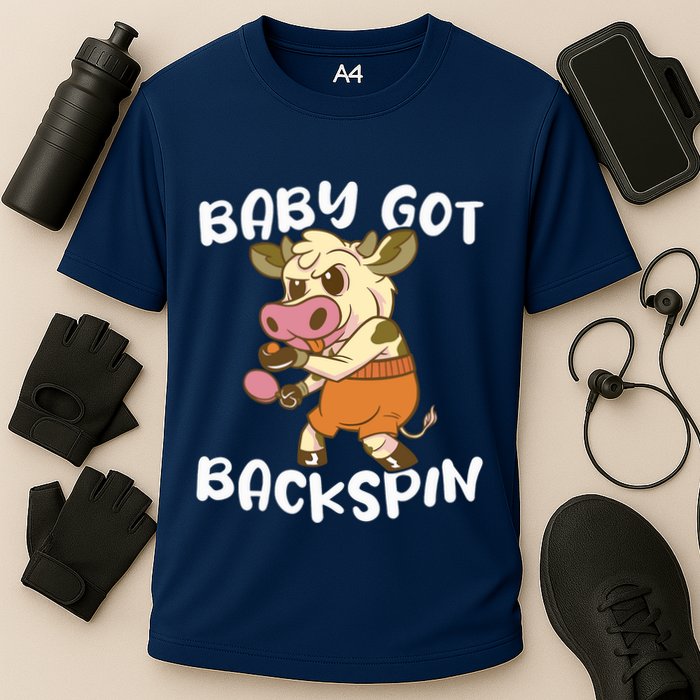 Baby Got Backspin Table Tennis Funny Ping Pong Cooling Performance Crew T-Shirt