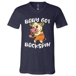 Baby Got Backspin Table Tennis Funny Ping Pong V-Neck T-Shirt