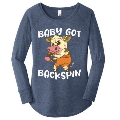 Baby Got Backspin Table Tennis Funny Ping Pong Women's Perfect Tri Tunic Long Sleeve Shirt