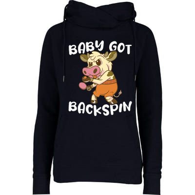 Baby Got Backspin Table Tennis Funny Ping Pong Womens Funnel Neck Pullover Hood