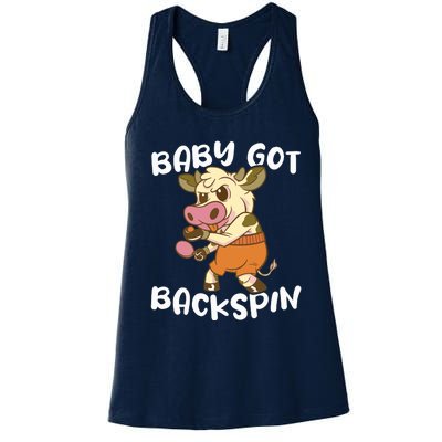 Baby Got Backspin Table Tennis Funny Ping Pong Women's Racerback Tank