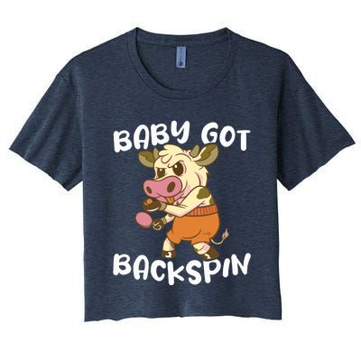 Baby Got Backspin Table Tennis Funny Ping Pong Women's Crop Top Tee