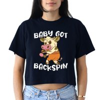 Baby Got Backspin Table Tennis Funny Ping Pong Women's Crop Top Tee