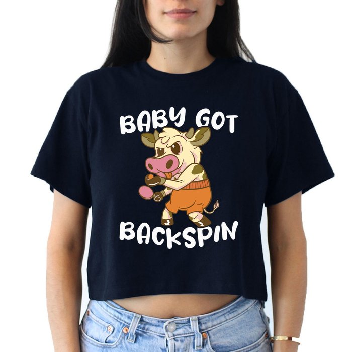 Baby Got Backspin Table Tennis Funny Ping Pong Women's Crop Top Tee