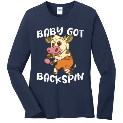 Baby Got Backspin Table Tennis Funny Ping Pong Ladies Long Sleeve Shirt