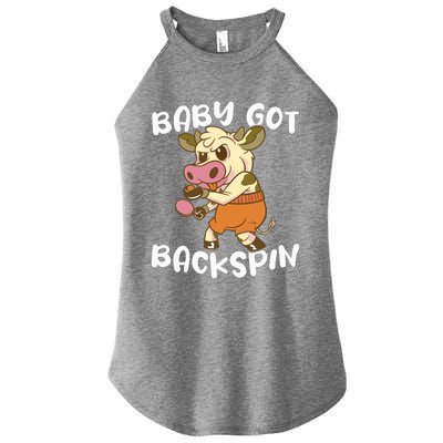 Baby Got Backspin Table Tennis Funny Ping Pong Women’s Perfect Tri Rocker Tank