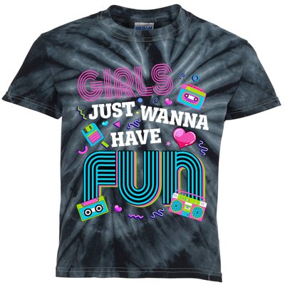 Birthday Girl Birthday Party Just Wanna Have Fun 80s Kids Tie-Dye T-Shirt