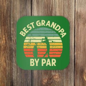 Best Grandpa By Par Golf Golfer Golfing Grandfather Design Coaster