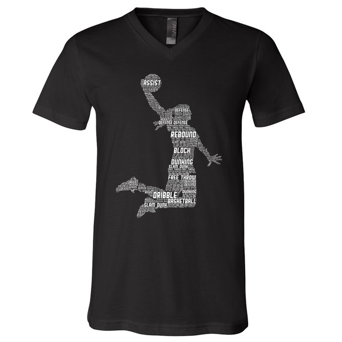 Basketball Girl V-Neck T-Shirt