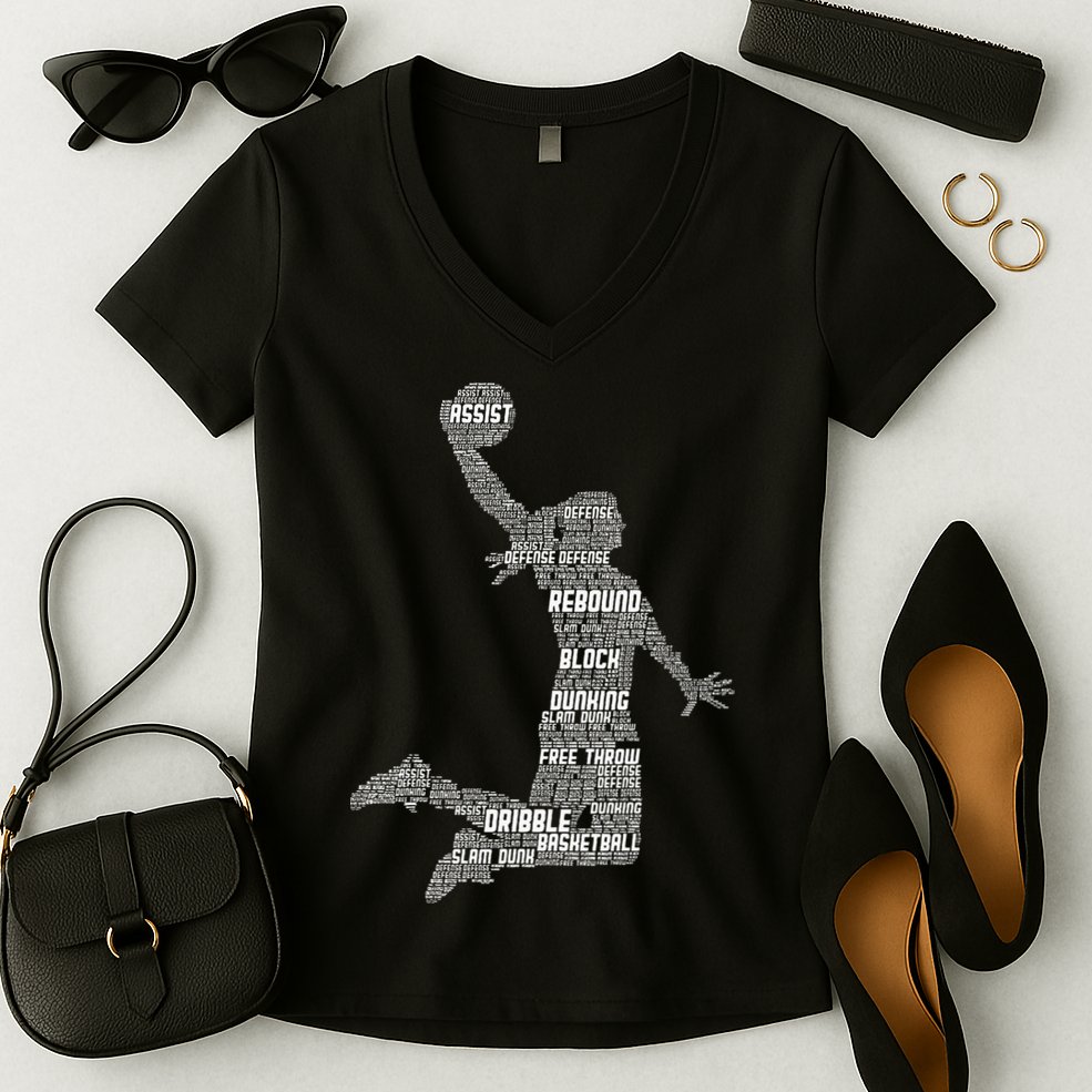 Basketball Girl Women's V-Neck T-Shirt
