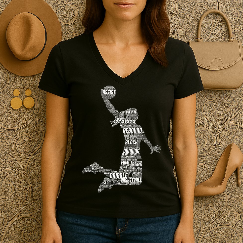 Basketball Girl Women's V-Neck T-Shirt