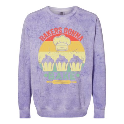 Bakers Gonna Bake Cooking Vintage Funny Baking Lover Saying Gift Colorblast Crewneck Sweatshirt