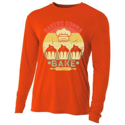 Bakers Gonna Bake Cooking Vintage Funny Baking Lover Saying Gift Cooling Performance Long Sleeve Crew