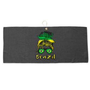 Brazilian Girl Brazil Girls Football Brasil Brazilian Large Microfiber Waffle Golf Towel