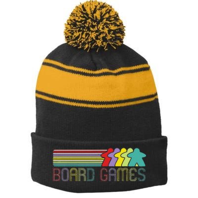 Board Games Stripe Pom Pom Beanie