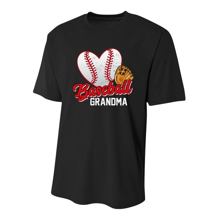 Baseball Grandma Baseball Lovers Mothers Day Gifts Women Youth Performance Sprint T-Shirt