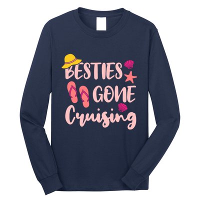 Besties Gone Cruising Ladies Girl Girlfriends Cruise Vacay Long Sleeve Shirt