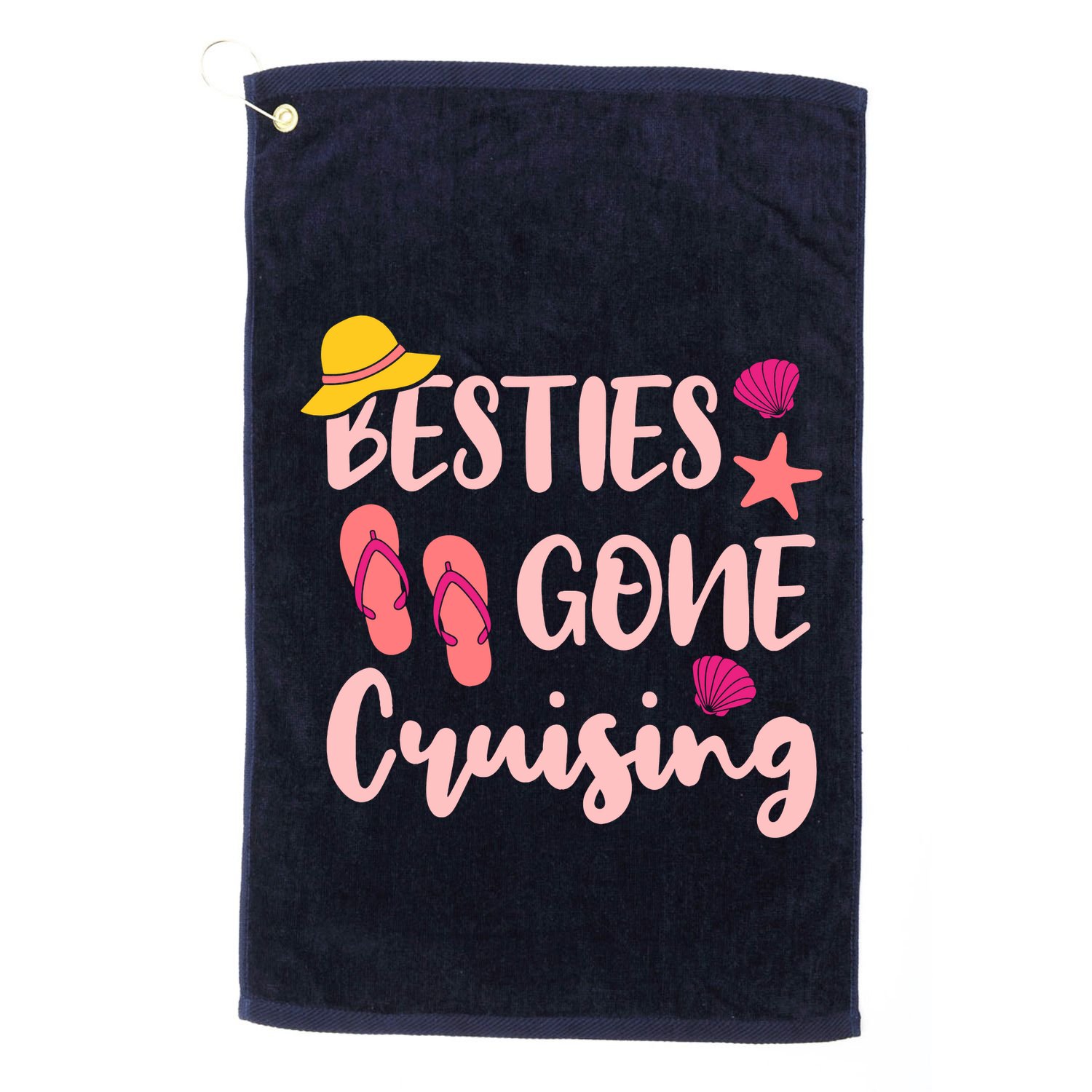 Besties Gone Cruising Ladies Girl Girlfriends Cruise Vacay Golf Towel