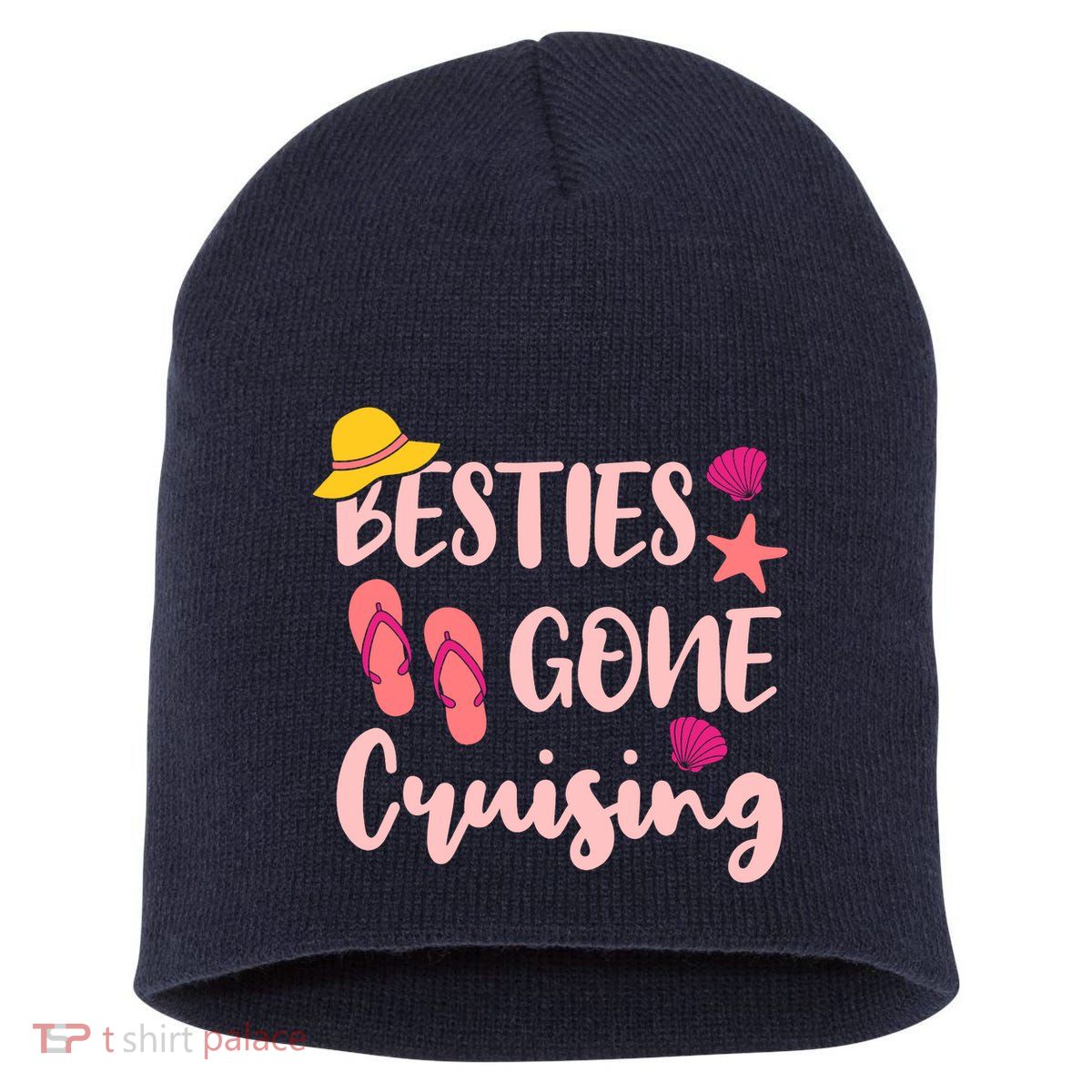 Besties Gone Cruising Ladies Girl Girlfriends Cruise Vacay Short Acrylic Beanie