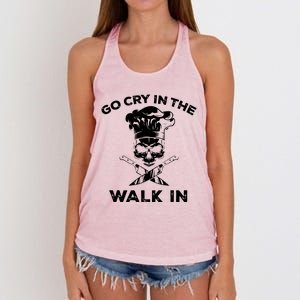 Best Go Cry In The Walk In Women's Knotted Racerback Tank