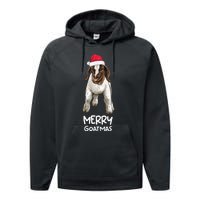 Boer Goat Christmas Merry Goatmas Performance Fleece Hoodie