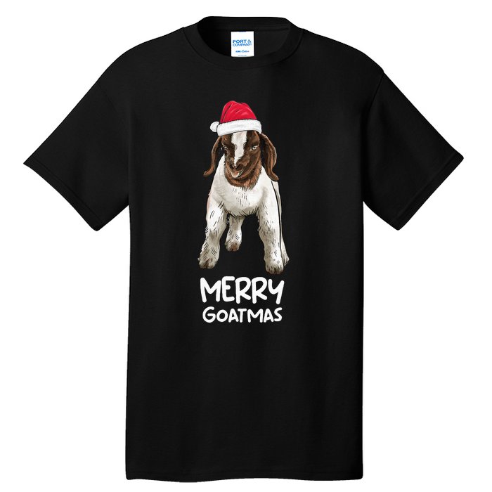 Boer Goat Christmas Merry Goatmas Tall T-Shirt