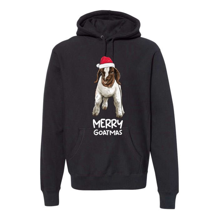 Boer Goat Christmas Merry Goatmas Premium Hoodie