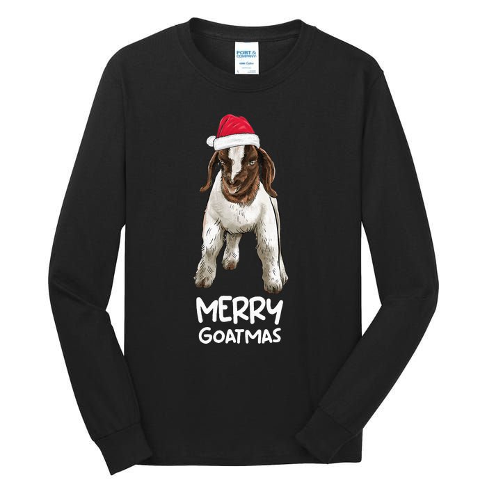 Boer Goat Christmas Merry Goatmas Tall Long Sleeve T-Shirt