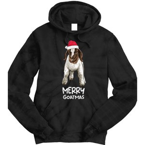 Boer Goat Christmas Merry Goatmas Tie Dye Hoodie