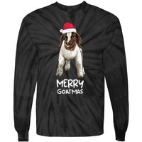 Boer Goat Christmas Merry Goatmas Tie-Dye Long Sleeve Shirt