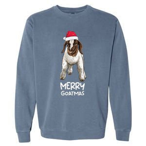 Boer Goat Christmas Merry Goatmas Garment-Dyed Sweatshirt