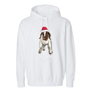 Boer Goat Christmas Merry Goatmas Garment-Dyed Fleece Hoodie