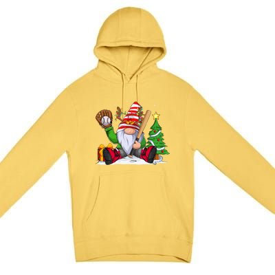 Baseball Gnome Christmas Winter Season Catcher Pitcher Funny Gift Premium Pullover Hoodie